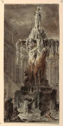 Architektonische Fantasie mit Brunnen