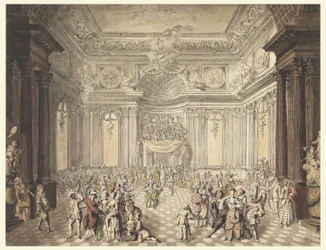 Ansicht eines Maskenballs, 1770-80