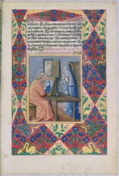 St. Lukas malt die Jungfrau Maria, aus dem Stundenbuch von Louis d