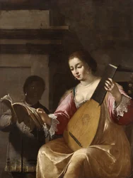 Frau spielt Laute, 1638