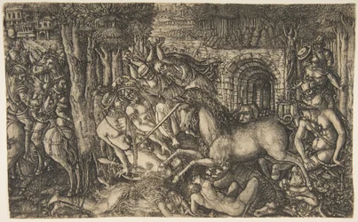 Ein König von einem Einhorn verfolgt, aus der Einhorn-Serie, ca. 1555