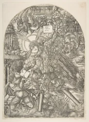 Der Engel gibt dem Heiligen Johannes das Buch zu essen, aus der Apokalypse