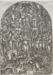 Die Apokalypse: Eine unzählbare Menge vor dem Thron, 1555