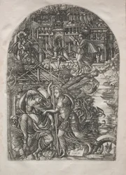 Die Apokalypse: Der Engel zeigt St. Johannes das neue Jerusalem, 1546-1556