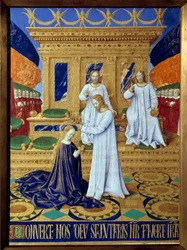 Die Krönung der Jungfrau. Miniatur aus „Das Stundenbuch des Etienne Chevalier“ von Jean Fouquet (1420-1477/1481)