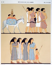 Fresko aus dem Grab des Nevothph in Beni-Hassan-El-Qadim (Beni Hasan), 1835-45