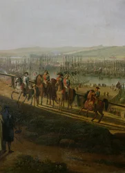 Napoleon Bonaparte (1769-1821) besucht das Lager in Boulogne im Juli 1804, Detail von Napoleon und der Flottille, 1806