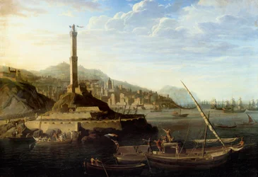 Napoleonische Kriege: Einzug der französischen Armee unter dem Kommando von General Miollis in Genua am 24. Juni 1800. Gemälde von Jean François Hue (1751-1823)