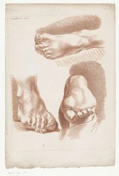 Drei Füße in verschiedenen Positionen