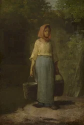 Bauernmädchen kehrt vom Brunnen zurück, ca. 1860