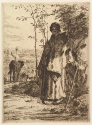 Hirtin beim Stricken, 1862