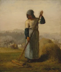 Frau mit Rechen, wahrscheinlich 1856-57