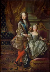 Porträt König Ludwigs XV. (1710-1774) und seiner Verlobten Maria Anna Viktoria von Spanien (1718-1781), Tochter König Philipps V. von Spanien, um 1724, Florenz, Palazzo Pitti