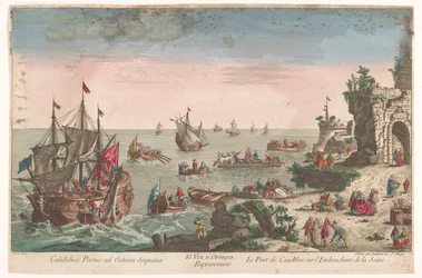 Ansicht des Hafens von Caudebec an der Mündung der Seine