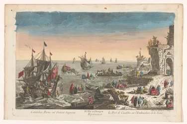 Ansicht des Hafens von Caudebec an der Mündung der Seine