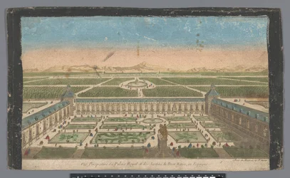 Ansicht des Gartens und des Palacio del Buen Retiro in Madrid