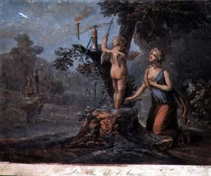 Der Liebessemaphore, graviert von Pierre Michel Alix (1762-1817)