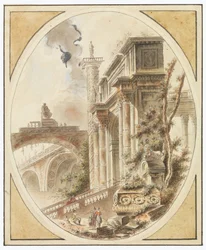 Zeichnung, Fantasie einer architektonischen Ruine, ca. 1770