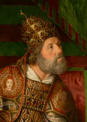 Heiliger Petrus (Detail). Triptychon des Meisters von Moulins