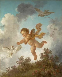 Der Fortschritt der Liebe: Liebe verfolgt eine Taube, 1790–91