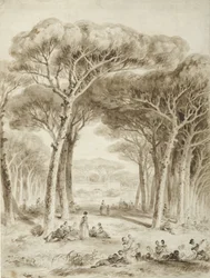 Italienische Landschaft mit Schirmkiefern