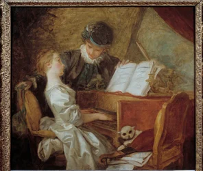 Die Musikstunde. Gemälde von Jean-Honore Fragonard (1732-1806)