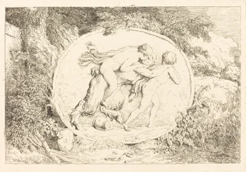 Nymphe reitet auf einem Satyr (Jeune fille a califourchon sur un satyre)