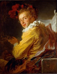 Die Musik - Porträt von Monsieur de la Breteche, Bruder des Abbe Saint-Non