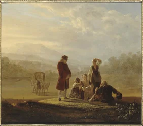 Voltaire und die Bauern von Ferney, um 1770