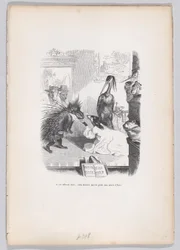 Bei dieser schrecklichen Geschichte wirft sich Zemire zu Azors Füßen aus Szenen aus dem ..., ca. 1837-47