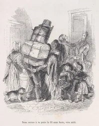 Wir werden pünktlich um Mittag an Ihrer Tür sein. aus Die kleinen Elendigkeiten des menschlichen Lebens, 1843