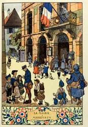 Das dreifarbige Paradies; Das Rathaus von Massevaux 1918