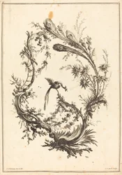 Ornament mit einem Pfau