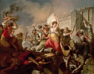 Jeanne Hachette bei der Belagerung von Beauvais im Jahr 1472, 1778