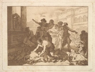 Die Pest bei den Philistern, in einem Album mit Radierungen, 1782-1821