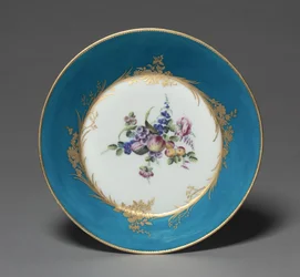 Untertasse, hergestellt von Vincennes-Fabrik, Frankreich, 1753