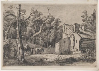 Eingang zum Wald von Brie mit Hütte rechts, 1772