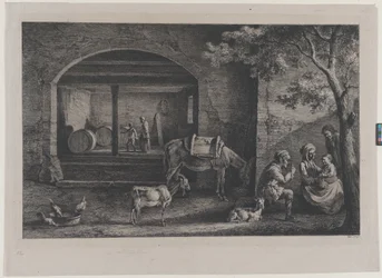 Innenraum eines Bauernhofs in Saint-Jean-de-Touslas, 1793