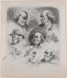 Studie von acht Köpfen, 1795