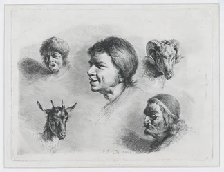 Studie von fünf Köpfen, 1803