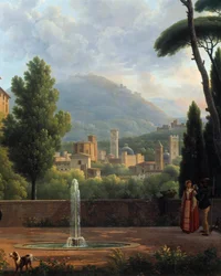 Landschaft mit Brunnen (Detail)