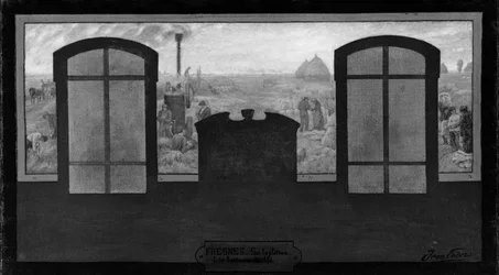 Skizze für das Rathaus von Fresnes: Auf dem Plateau - Die Weizendrescher, 1905
