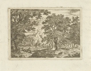 Landschaft mit steinernem Gebäude