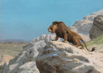 Löwe auf der Wache, ca. 1885