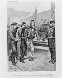 Osman Pascha wird zu Skobelev in Plewna gebracht, ca. 1895