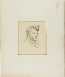 Porträt eines jungen Mannes mit Militärmütze