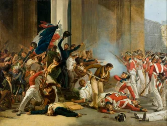 Einnahme des Louvre, 29. Juli 1830. Massaker an den Schweizer Garden, ca. 1832