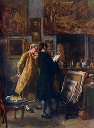 Ein Künstler zeigt sein Werk, ca. 1850