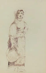 Frau mit Tamburin (verso)