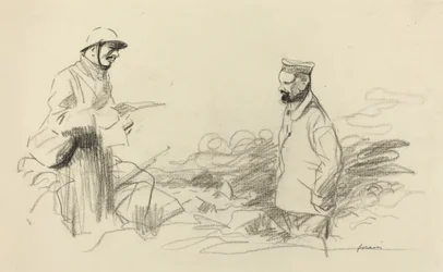 Poilu erkennt deutschen Soldaten an, wahrscheinlich 1918